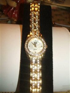 14K Goldplated Elizabeth Taylor White Diamonds Horloge (3)