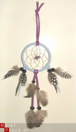 Dromenvanger / Dreamcatcher met EDELSTEEN AMETHIST: Ring=6cm