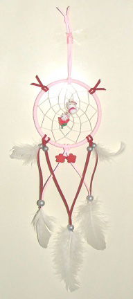HELLO KITTY Dromenvanger / Dreamcatcher Roze-Rood: Ring=10cm