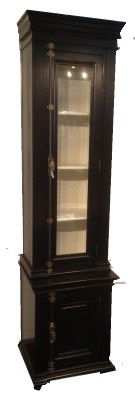 Buffetkast Lara zwart - wit 60 x 50/40 x 240cm espagnolet - nr. 1