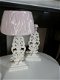 Wit brocante wand lampje hartje, Clayre & eef - 5 - Thumbnail