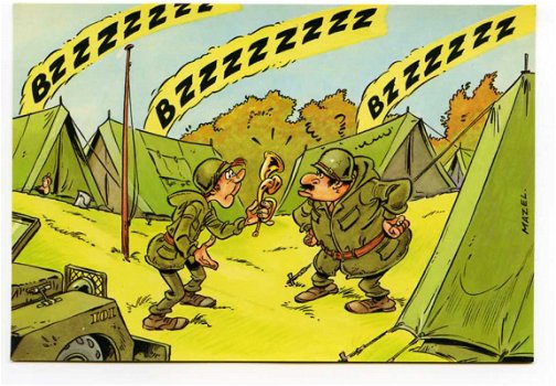 A056 Militaire Slapen in Tenten Humor - 1