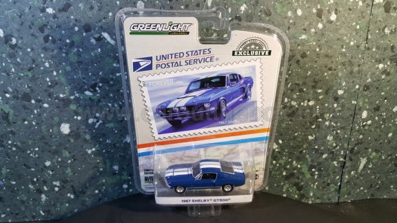 1967 Ford Mustang Shelby GT500 blauw 1:64 Greenlight - 2