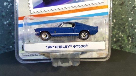 1967 Ford Mustang Shelby GT500 blauw 1:64 Greenlight - 3