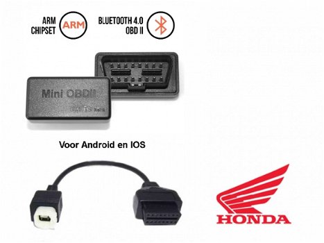 Honda motorbike diagnose scanner voor Android en IOS, voor modellen 4 pin aansluiting. - 1