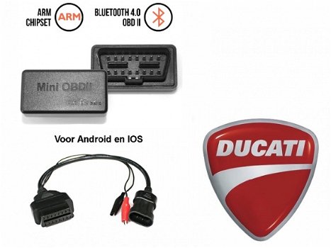 Ducati motorbike diagnose scanner voor Android en IOS, voor modellen met 3 pin aansluiting - 1