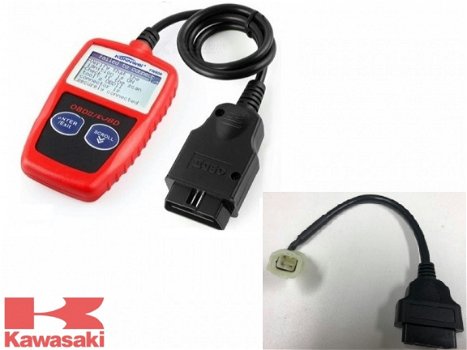 Kawasaki (4 pin) uitlees set, diagnose scanner plus kabel - 1