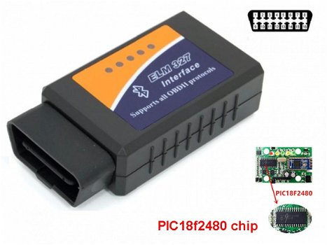 ELM327 OBD2 scanner, bluetooth met PIC18f2480 chip - 1