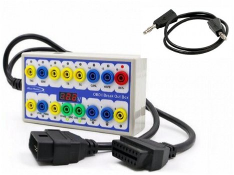 OBD2 Breakout box, 16 pins OBD2 met kabels (LED model) - 1