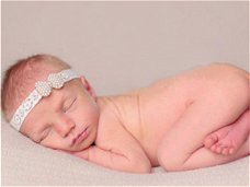 New born baby  haarbandje doop fotoshoot kroontje