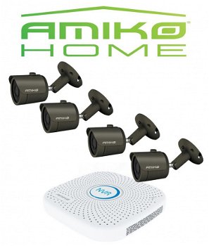 Amiko IPCAM home startersset bullet 4, antraciet camera beveiliging - 1