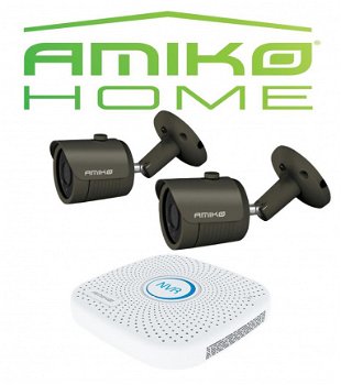 Amiko IPCAM home startersset bullet 2, antraciet camera beveiligings - 1