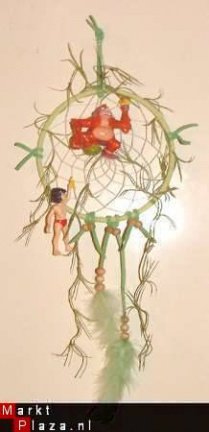 JUNGLE BOOK Dromenvanger / Dreamcatcher met MOWGLI en KONING LOUIE: Ring=13cm