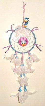DONALD DUCK Dromenvanger / Dreamcatcher met Katrien: Ring=13cm - nr. 1