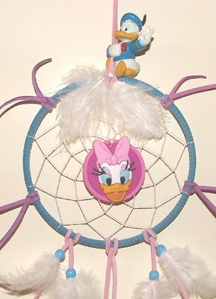 DONALD DUCK Dromenvanger / Dreamcatcher met Katrien: Ring=13cm - Afbeelding 2