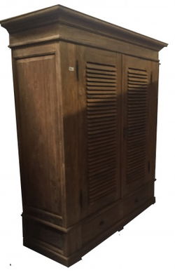 Kabinetskast Teuge louvre deuren teak 140 x 50 x 220cm