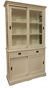 Witte keukenkast met schuifdeuren 120cm breed - nr. 1