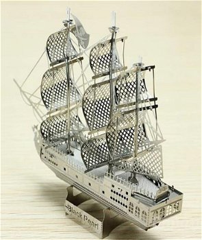 Metalen bouwpakket ZOYO Black Pearl Pirate Ship 3D nieuw - 2