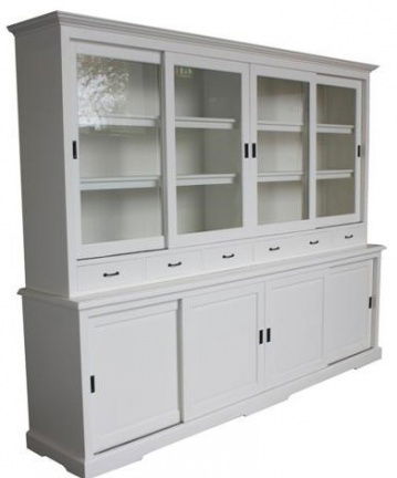 Grote white wash buffetkast 280cm breed met schuifdeuren - nr. 1