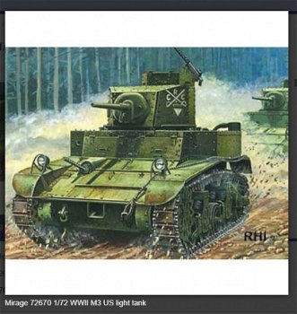 Bouwpakket Mirage 72670 1/72 WWII M3 US light tank - 1