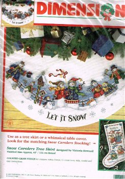 DIMENSIONS BORDUURPAKKET , SNOW CAROLERS TREE SKIRT, laatste - 1