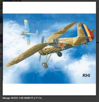 Modelbouw pakket Mirage-Hobby Mirage 48103 1/48 WWII PLZ P.11c Rumanian - 1