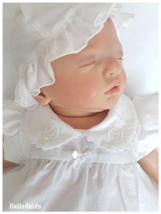 44 prematuur newborn Doopjurkje doopsetje broderie setje Jill - Afbeelding 2