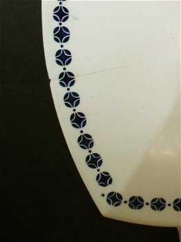 witte vintage dekschaal met blauwe motieven - 6