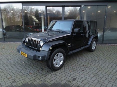 Jeep Wrangler Unlimited - 2.8 CRD SAHARA 200pk, Leer, Navi, Ecc, Cruise, Stoelverw - 1