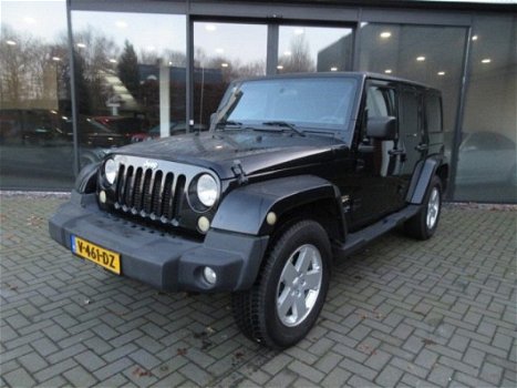 Jeep Wrangler Unlimited - 2.8 CRD SAHARA 200pk, Leer, Navi, Ecc, Cruise, Stoelverw - 1