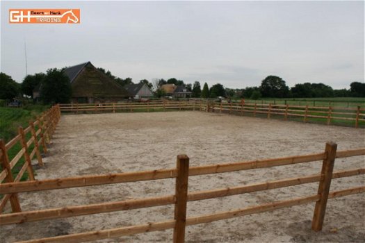 Degelijke houten paardenbak omheining, bak, rijbak - 4