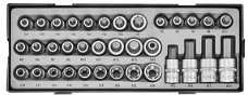 Doppenset torx, inbus en veeltand 1/2" 35-delig