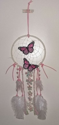 VLINDERS met BLOEMEN Dromenvanger-Dreamcatcher ~Direct Leverbaar~ Ring=15cm,L= 52cm