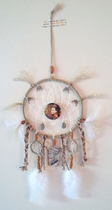 CLEOPATRA / EGYPTE Dromenvanger-Dreamcatcher ~Direct Leverbaar~ Ring=13cm,Lengte 41cm - nr. 1