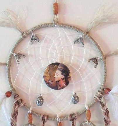CLEOPATRA / EGYPTE Dromenvanger-Dreamcatcher ~Direct Leverbaar~ Ring=13cm,Lengte 41cm - Afbeelding 2
