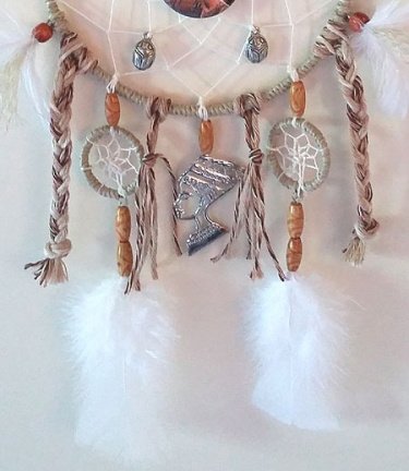 CLEOPATRA / EGYPTE Dromenvanger-Dreamcatcher ~Direct Leverbaar~ Ring=13cm,Lengte 41cm - Afbeelding 3