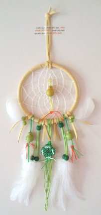 GELUK Dromenvanger-Dreamcatcher ~Direct Leverbaar~ Ring=10cm, Lengte=38cm