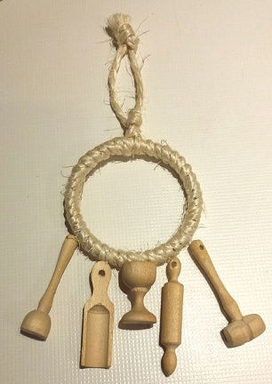 Wanddecoratie/Dromenvanger KEUKEN ~Direct Leverbaar~: Ring=6cm, Lengte=19 cm - nr. 1