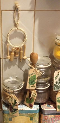 Wanddecoratie/Dromenvanger KEUKEN ~Direct Leverbaar~: Ring=6cm, Lengte=19 cm - Afbeelding 2