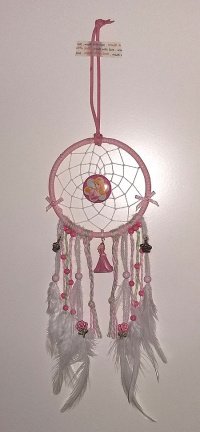 DOORNROOSJE Dromenvanger-Dreamcatcher ~DIRECT LEVERBAAR~ Ring=10cm, L=45cm - Afbeelding 2