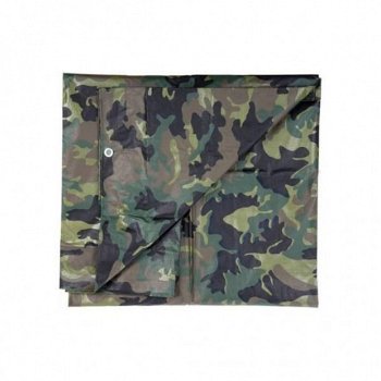 Afdekzeil 3,85 X 4,75 Meter Groene Camouflage Kleur - 1