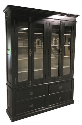 Buffetkast Zeist zwart - grijs 180 x 40 x 230cm espagnoletsluiting - nr. 1
