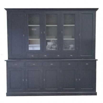 Buffetkast Lelystad zwart - grijs 280 x 50/40 x 235cm - nr. 1
