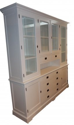 Apothekerskast wit met witte binnenkant 220cm open vak - nr. 1