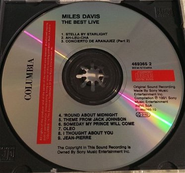 CD Miles Davis - The best live - 1