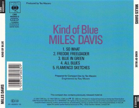 CD MilesDavis - Kind of Blue - 2