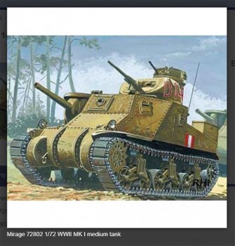 Bouwpakket Mirage-Hobby Mirage 72802 1/72 WWII MK I medium tank Lee - 1