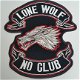 Badge Lone Wolf No Club ( Rugpatch) - 1 - Thumbnail