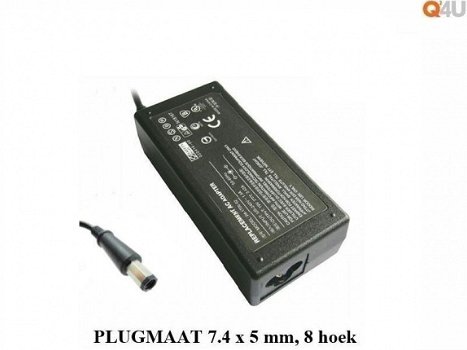 Q24U voeding PA-21 19.5v 3.34a, 7.4 x 5 mm, 8 hoek - 1