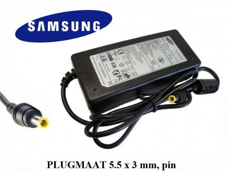 Samsung voeding origineel 19v 3.16a 60 watt, 5.5 x 3 mm met pin oplader - 1